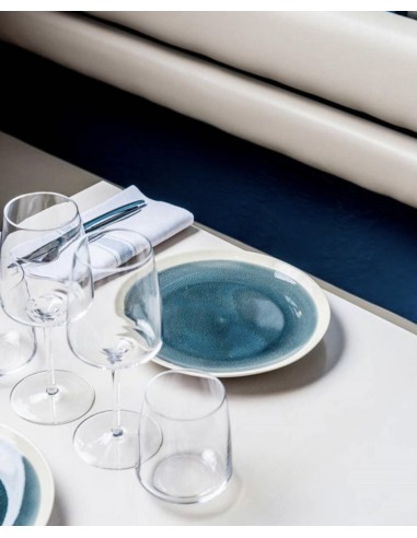 Plato llano redondo azul gres esmaltado Ø 25,5 cm Winter Pro.mundi