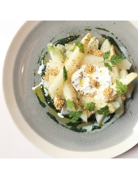 Plato llano redondo gris gres esmaltado Ø 25,5 cm Winter Pro.mundi