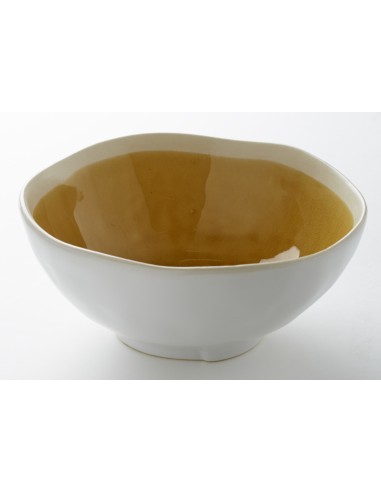 Ensaladera redonda amarilla de gres esmaltado Ø 17