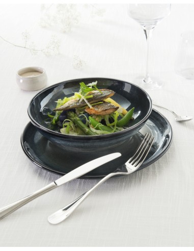 Plato hondo redondo azul gres esmaltado Ø 23 cm Gres Couleur Pro.mundi