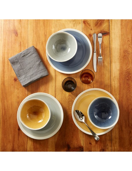 Plato extra hondo redondo azul gres esmaltado Ø 24 cm Winter Pro.mundi