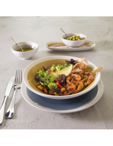 Plato extra hondo redondo azul gres esmaltado Ø 24 cm Winter Pro.mundi