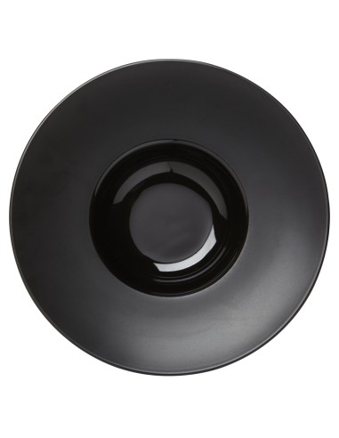 Plato extra hondo redondo negro gres esmaltado Ø 21 cm Chic & Mat Pro.mundi