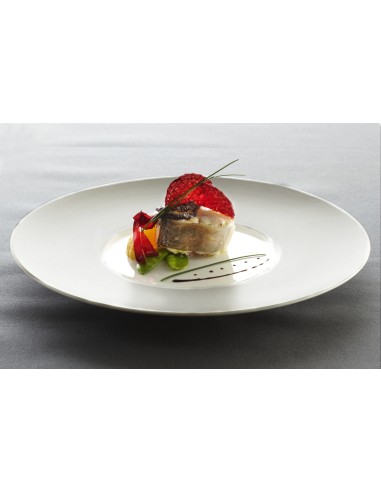 Plato llano redondo blanco gres esmaltado Ø 28 cm Chic & Mat Pro.mundi