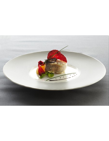 Plato llano redondo blanco gres esmaltado Ø 28 cm Chic & Mat Pro.mundi