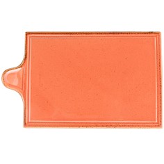 Bandeja Rectangular Con Asa Porcelana Naranja 35 Cm Seasons Porland
