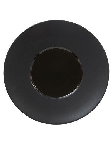 Plato llano redondo negro gres esmaltado Ø 30