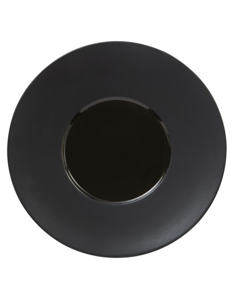 Plato llano redondo negro gres esmaltado Ø 30