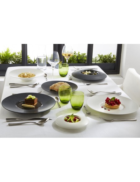 Plato llano redondo blanco gres esmaltado Ø 30,5 cm Chic & Mat Pro.mundi