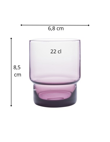 Vaso bajo violeta de vidrio 22 cl Artic Pro.mundi
