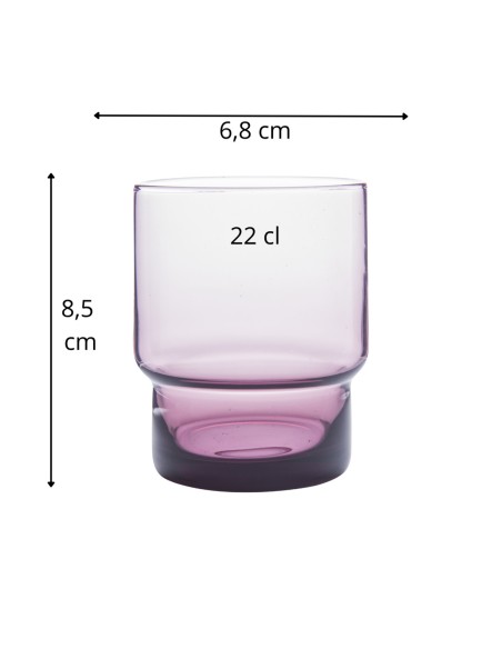 Vaso bajo violeta de vidrio 22 cl Artic Pro.mundi