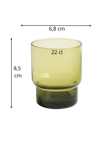 Vaso forma baja verde vidrio 22 cl Artic Pro.mundi