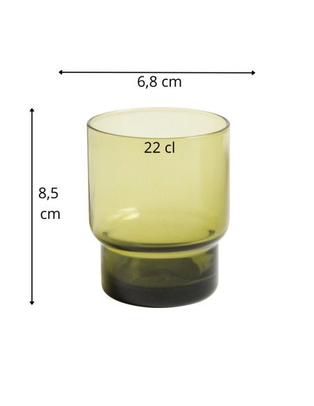 Vaso forma baja verde vidrio 22 cl Artic Pro.mundi