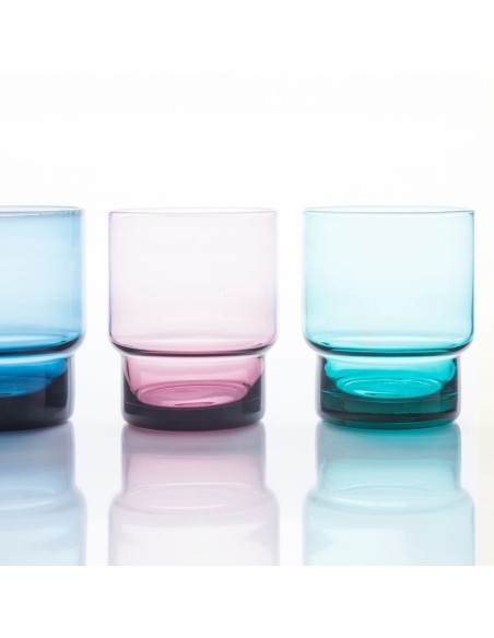 Vaso forma baja azul vidrio 22 cl Artic Pro.mundi