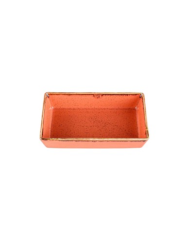 Cuenco Aperitivo Rectangular Porcelana Naranja 16 Cm Seasons Porland