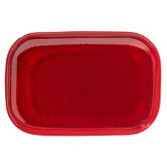 Plato para steak rectangular rojo gres esmaltado 34