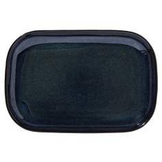 Plato para steak rectangular azul gres esmaltado 34
