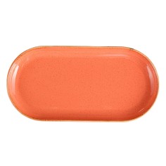 Bandeja Oval Porcelana Naranja 30 Cm Seasons Porland