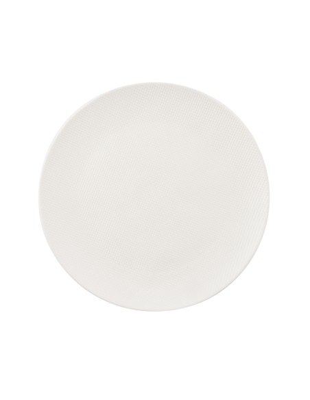 Plato coupe llano redondo blanco gres esmaltado Ø 28 cm Linen Pro.mundi
