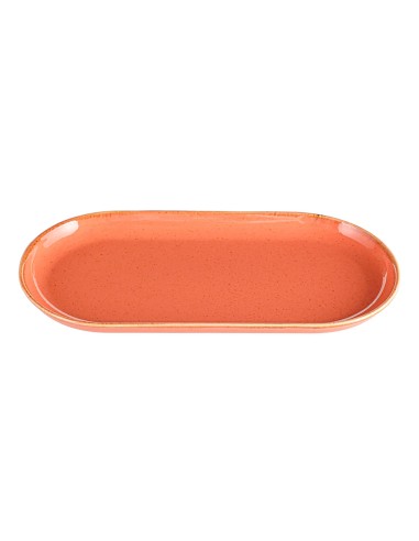 Bandeja Oval Porcelana Naranja 30 Cm Seasons Porland