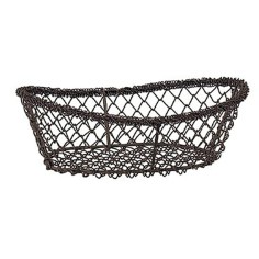 Cesta oval negra acero 23x15x8 cm Pro.mundi
