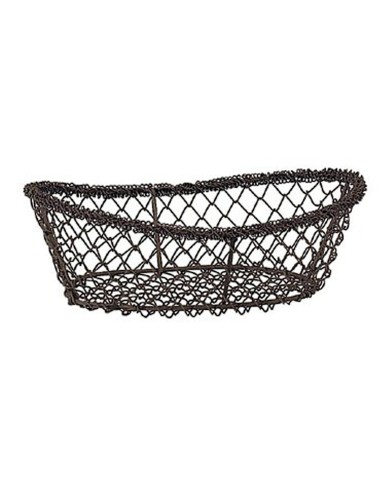 Cesta oval negra acero 23x15x8 cm Pro.mundi