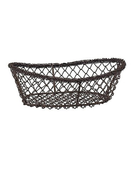 Cesta oval negra acero 23x15x8 cm Pro.mundi