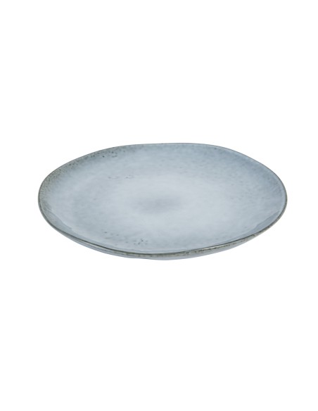 Plato llano redondo azul de gres esmaltado Ø 20 cm Sky Pro.mundi