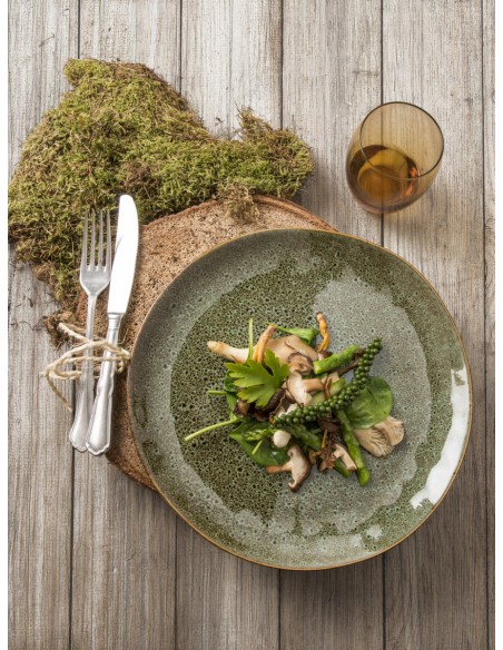 Plato llano redondo verde gres esmaltado Ø 20 cm Sky Pro.mundi