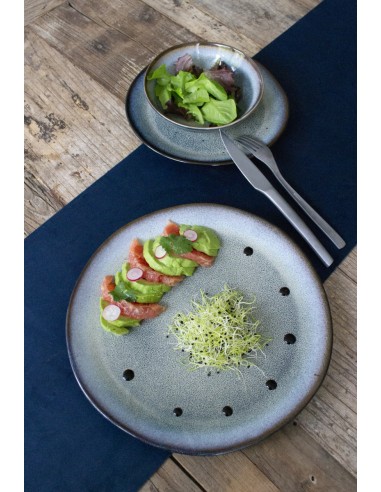 Plato coupe hondo redondo gris gres esmaltado Ø 23 cm Galaxy Pro.mundi