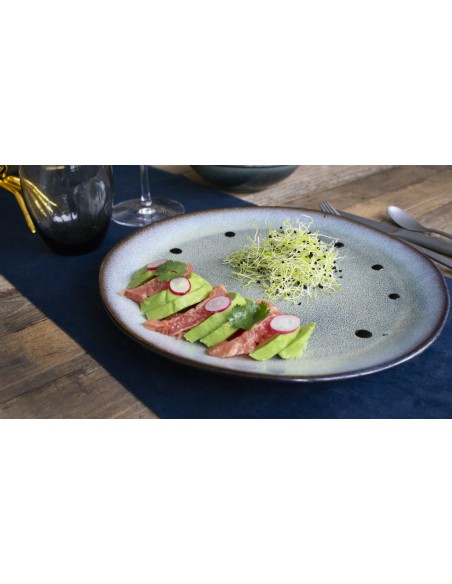 Plato coupe hondo redondo gris gres esmaltado Ø 23 cm Galaxy Pro.mundi