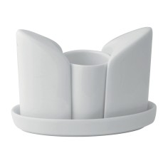 Juego sal/pimienta/mostaza blanco 12