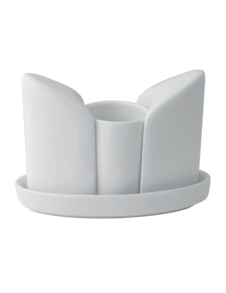 Juego sal/pimienta/mostaza blanco 12