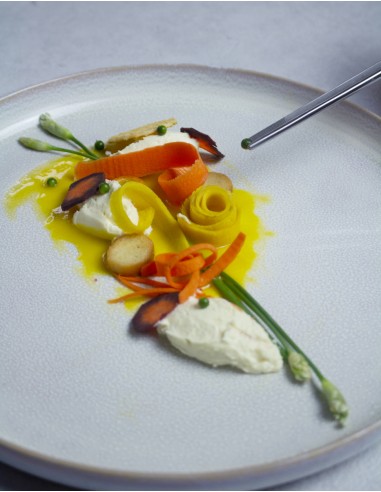 Plato llano redondo Beige rosado gres esmaltado Ø 21,4 cm Pearl Pro.mundi