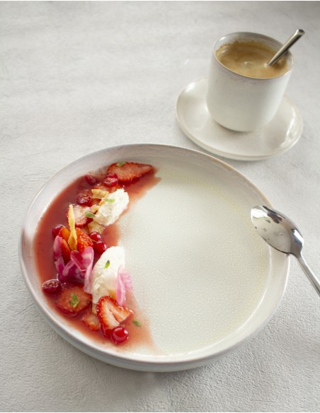 Plato llano redondo Beige rosado gres esmaltado Ø 21,4 cm Pearl Pro.mundi