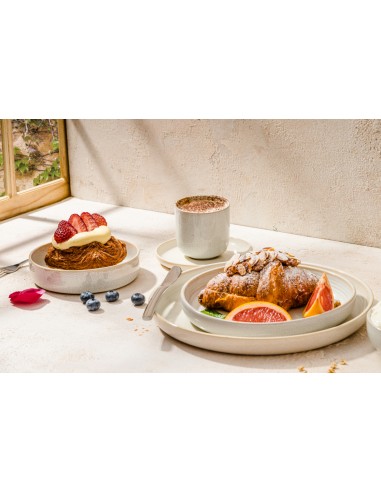 Plato llano redondo Beige rosado gres esmaltado Ø 21,4 cm Pearl Pro.mundi