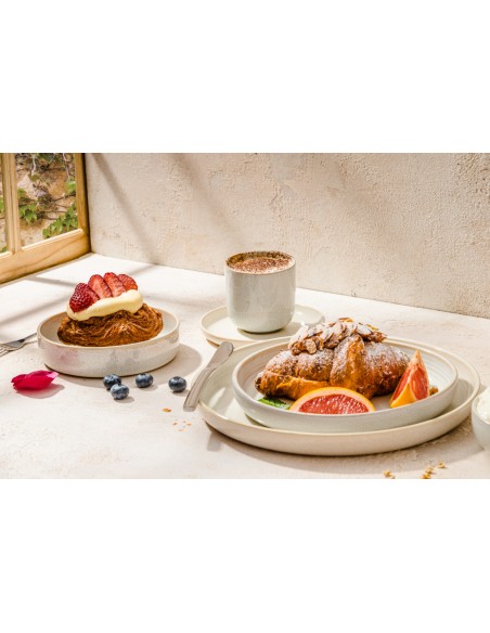 Plato llano redondo Beige rosado gres esmaltado Ø 21,4 cm Pearl Pro.mundi