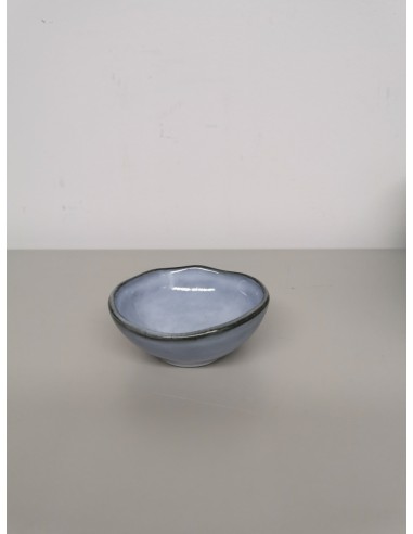 Cuenco orgánico redondo azul gres esmaltado Ø 8