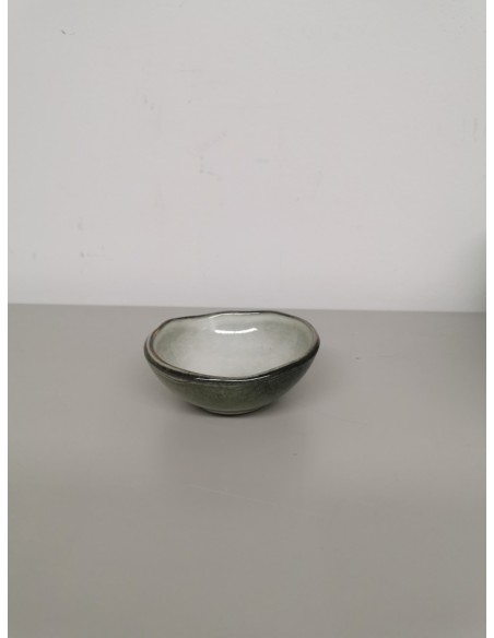Cuenco orgánico redondo gris gres esmaltado Ø 8