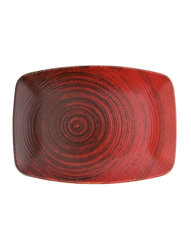 Bandeja Rectangular Porcelana Rojo 32 Cm Lykke Porland