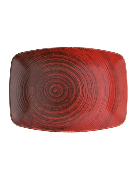 Bandeja Rectangular Porcelana Rojo 32 Cm Lykke Porland