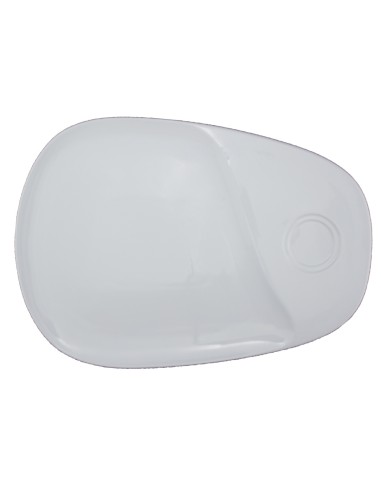 Platillo para café gourmand oval marfil porcelana 33 cm Pro.mundi