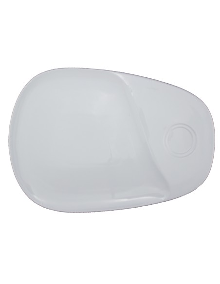 Platillo para café gourmand oval marfil porcelana 33 cm Pro.mundi