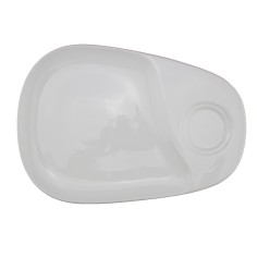 Platillo para café gourmand oval marfil porcelana 23 cm Pro.mundi