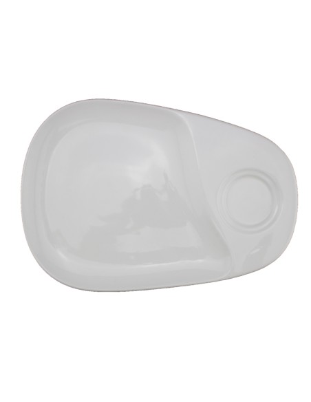 Platillo para café gourmand oval marfil porcelana 23 cm Pro.mundi