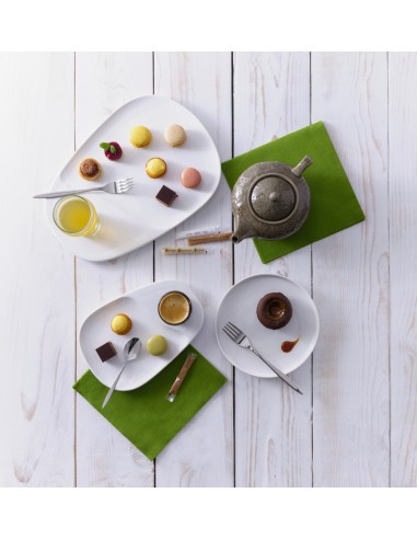 Platillo para café gourmand oval marfil porcelana 23 cm Pro.mundi