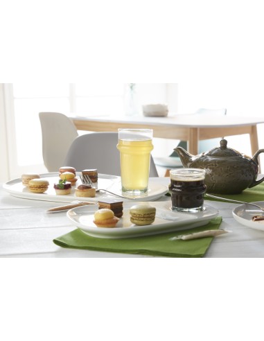 Platillo para café gourmand oval marfil porcelana 23 cm Pro.mundi