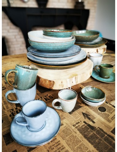 Platillo redondo verde gres esmaltado Ø 14 cm Sky Pro.mundi