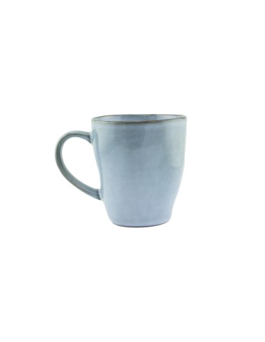 Taza de té azul de gres esmaltado 18 cl Ø 7