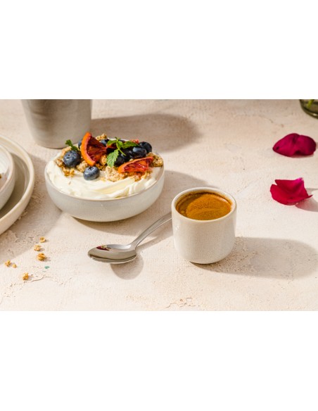 Vaso redondo Beige rosado gres esmaltado 9 cl Ø 6,2 cm Pearl Pro.mundi